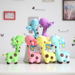 Kawaii 17cm Giraffe deer plush toys doll Car window decoration Sucker pendant Stuffed Animals Toy Holiday gifts for children