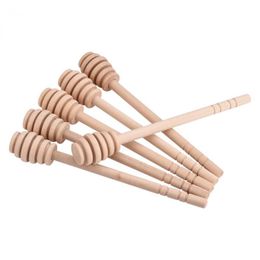 2021 50Pcs Long Handle Wood Honey Spoon Mixing Stick Dipper Honey Extractor For Jar Coffee Milk Supplies Kitchen Tools