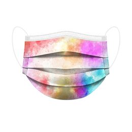 kids Adults Coloured Tie-dye Disposable Face Mask 3-Ply Non Woven Anti Dust Anti Pollution PM2.5 Disposable Mouth Cover Mask CCA3130