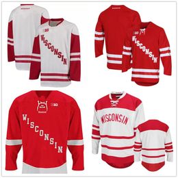 College Hockey Wears Wisconsin Badgers Hockey Jersey Cole Caufield Linus Weissbach Alex Turcotte Wyatt Kalynuk Roman Ahcan K'Andre Miller Daniel Lebedeff Dhooghe