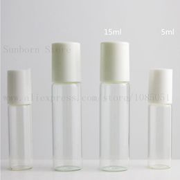 Clear Glass Bottle Roll On Empty Fragrance Perfume Essential Oil Bottles With Ball Roller 500pcs