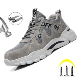 Men's Steel Toe Puncture Proof Safety Men Light Boots Male Shoes Adult Work Sneakers Free Shipping Y200915