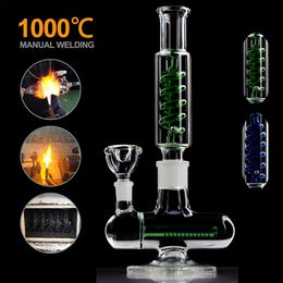 TORO Tall Heady Glass Beaker Bong Hookahs Smoking Accessories Shisha Dab Oil Rigs Double Glass Smoking Water Pipes 14MM Joint Male 12.3 Inch