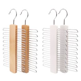 Wooden 20 Bar Tie Rack Hanger - Scarf, Belt, Accessory Organiser 201219