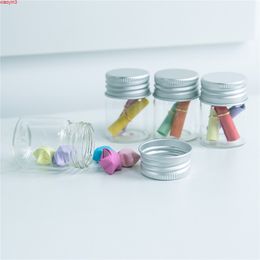 30*40*21mm 15ml Mini Cute Glass Bottles Aluminium Lid Empty Transparent Clear Gift Wishing Jars 50pcslothigh qualtity