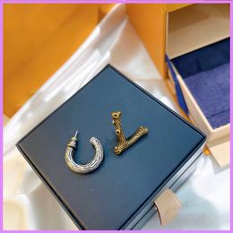 Women New Fashion Earrings Designer Jewellery Irregular Earring Womens Letters Ear Studs Retro Ladies Accessories Lovers High Quality D222266F