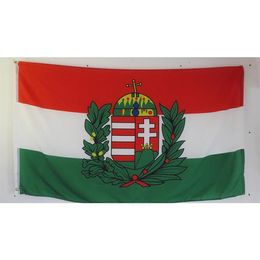 Hungary With Arms Flag Flying Decoration 3x5 FT Banner 90x150cm Festival Party Gift 100D Polyester Printed Hot selling