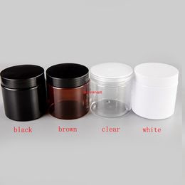 50pcs 200g black white brown empty cosmetic cream bottles,clear PET jar container for cosmetics packaging ,skin care pots tingood package