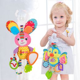 Cute Baby Newborns Bed Stroller Hanging Toys Teether Baby Rattle Mobiles Plush Animal Pram Toys Early Education Boy Girl Kids LJ201113