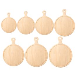 Round Wooden Pizza Cutting Board 6inch-14inch Pizza Baking Tray/Stone Cutting Board Platter Cake Bakeware Tools