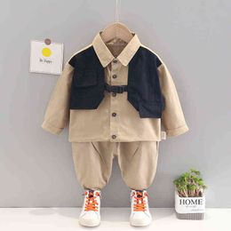 Baby Boys Clothing Sets 2022 Spring Autumn Children Outfits 2 Pieces Suit Toddler Kids Casual Shirt Pants Fashion Infant Outfits G220310