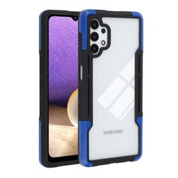 Shockproof Armour Cases For Samsung Galaxy A32 5G Soft TPU Silicone Bumper Transparent Acrylic Hard PC Protective Back Cover Coque