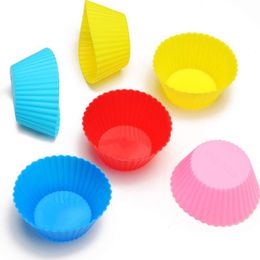 Silicone Baking Cups Reusable Cupcake Liners Non-stick Muffin Cups Cake Moulds Cupcake Holder 2.76" *1.30"*1.77" LX3963