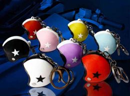 New Motorcycle Helmet Keychain Female Men's Hard Hat Heavy Metal Rock Car Keychain Bag Keychain Gift Jeep key kingdom hearts Y0113