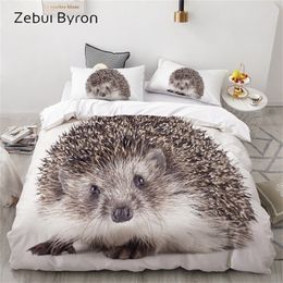 3D luxury Bedding Set Custom/King/Europe/USA,Duvet Cover Set,Quilt/Blanket Cover Set,Bed set Animal Hedgehog pattern,drop ship 201210