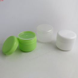 30 x 50G Travel Empty Green White Clear PP Cosmetic Cream Jar Pot 50cc Containersgood qualtity