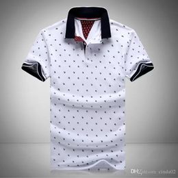 Mens Polos Printed Shirt 100% Cotton Short Sleeve Camisas Turndown Collar Male Shirts
