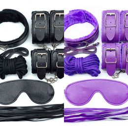 Nxy Sm Bondage Erotic Sex Product for Adults Bdsm Set Handcuffs Game Rope Whip Gag Collar Toy Couples y Shop 1223
