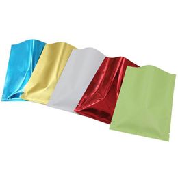 2021 Coffee Tea Cosmetic Sample Coloured Heat Seal Aluminium foil bag Mylar Foil bag Smell Proof Pouch open Top
