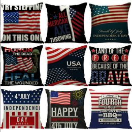 45x45cm US flags styles linen pillow case America Pillowcase Home Sofa Car Cushion Without insert