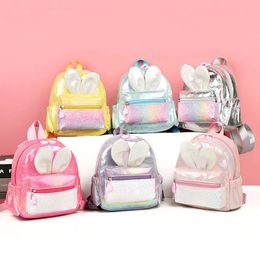 Kids Mini Laser Backpack Purse Cartoon Cute Rabbit Ear Sequins School Bags for Baby Girls Backpack Children Backpacks