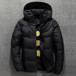 Winter Warm Men Jacket Coat Casual Autumn Stand Collar Thick Hat White Duck Parka Male Men's Winter Down Jacket With Hood 201126