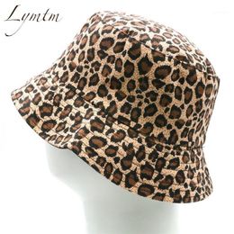 2020 Trendy New Women Leopard Print Bucket Comfortable Breathe Foldable Men Summer Beach Flat Top Sun Fishing Hat Streetwear1