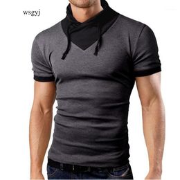 Men's T-Shirts Wholesale- Summer Men T Shirts 2021 Fashion Tops Tees Heap Collar Short Sleeve Shirt Mens Clothing Casual Tee Hombre T-shirts