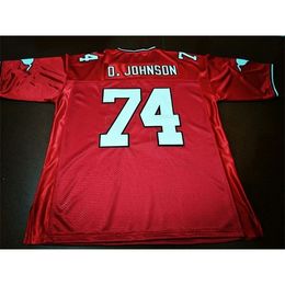 Custom 604 Youth women Vintage Calgary Stampeders #74 DWAYNE JOHNSON Football Jersey size s-4XL or custom any name or number jersey