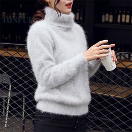 2020 New Knitted Real Mink Cashmere Pullovers Turtleneck Natural Pure Mink Cashmere Sweaters Hot Sale Top Rated Wholesale LJ201113