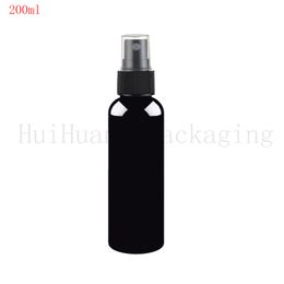 30pcs/lot 200ml empty black round plastic sprayer container 200cc perfume mist spray bottles clear pump bottle