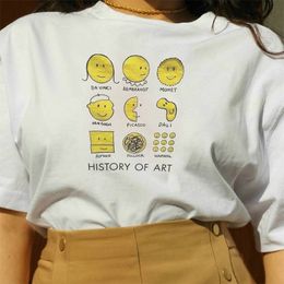 kuakuayu HJN History of Art Graphic Tee Summer Fashion 100% Cotton Casual Funny t-shirt Cartoon T-Shirt 90s Fashiont-shirt T200110