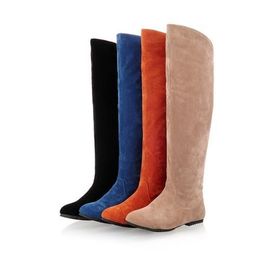 Hot Sale MORAZORA Plus size 34-45 flat heels knee high fashion sexy Nubuck Leather snow boots shoes winter