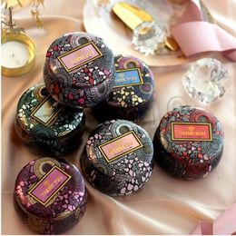 hot Flower Tea Case Candle Holder Metal Originality Multicolor Candy Box Wedding Ceremony Gifts Storage tin box T2I51663