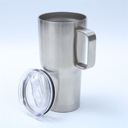 30oz 900ml Car Tumbler Travel Mug With Handle Water Cup 18/8 Stainless Steel Insulated Vacuum 2-wall Thermal Coffee Glass With Slide Lid