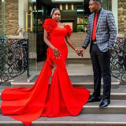 Black Girls Mermaid Prom Dresses Sweetheart Red Satin Long Formal Evening Dress 2020 Prom Gowns Vestidos