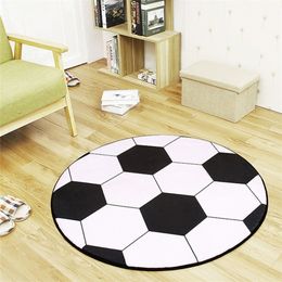 Round Anti-Slip Ball Carpet Football Basketball Children Bedroom Rug Living Room Mat Computer Chair Pad New Polyester 201225