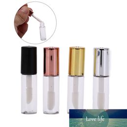 10PCS 1.2ML Empty Transparent PE Lip Gloss Tubes Plastic Lip Balm Tube Lipstick Mini Sample Cosmetic Container with Gold Cap