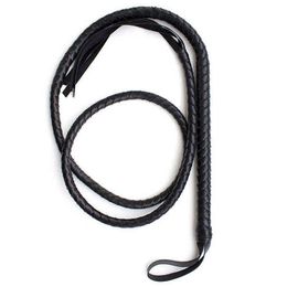 NXY SM Sex Adult Toy 82.68inch Super Long Black Leather Whip Slave Adults Games Snake 5 Colors Man/women Tools for Sale.1220