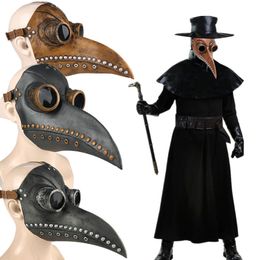 -Engraçado medieval steampunk plague doutor máscara de pássaro latex punk cosplay máscaras bico adulto evento de dia das bruxas cosplay adereços