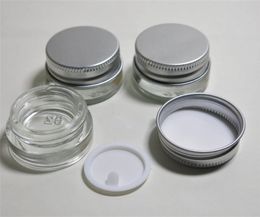 5g high quality glass cream jar with Aluminium lid,5ML wide mouth cosmetic containerDH8660