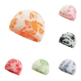 HOT Winter outdoor warm candy hat Street hip hop hat knitted hat man tie dyed couple's Pullover cap party cap T500313