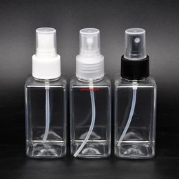 100ml X 50 Spray Empty square Bottles For Perfumes,PET Clear Container With Sprayer Pump Fine Mist Bottle Cosmetic Packinggood package