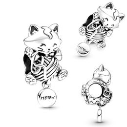 Fit Pandora Charm Bracelet European Silver Charms Snake Beads Cute Cat Pendant DIY Snake Chain For Women Bangle Necklace Jewellery