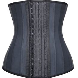 Women's 25 Steel Boned Waist Trainer Cincher Latex Underbust Corset Waste Tummy Control Waisttrainer Slimming Sheath Belly Wait LJ201209