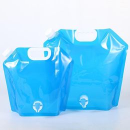 Storage Bags Wonderlife Outdoor Folding Portable Water Bag With Faucet Car Bucket Emergency Sports Riding Bottle