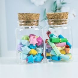 6Pcs 80ml Craft Jars Mini Hyaline Glass Container with Corks Creative Handicraft Reusable Bottling Cosmetics Vial Gifts Bottles