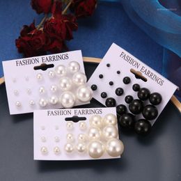 Stud Pearl Earings Fashion Jewellery 2021 Big White Round Earrings Set Brincos Korean 9 Pairs1