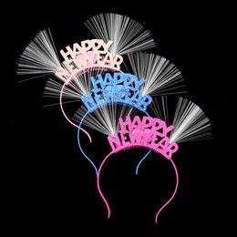Luminous optical Fibre headband 2021 new year Christmas party supplies hair ornaments toys year hairpin