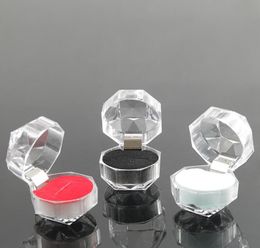 new Transparent acrylic Engagement Ring Box Jewellery Display Ear Studs Storage Case For Wedding Ring Valentine's Day Gift Organiser